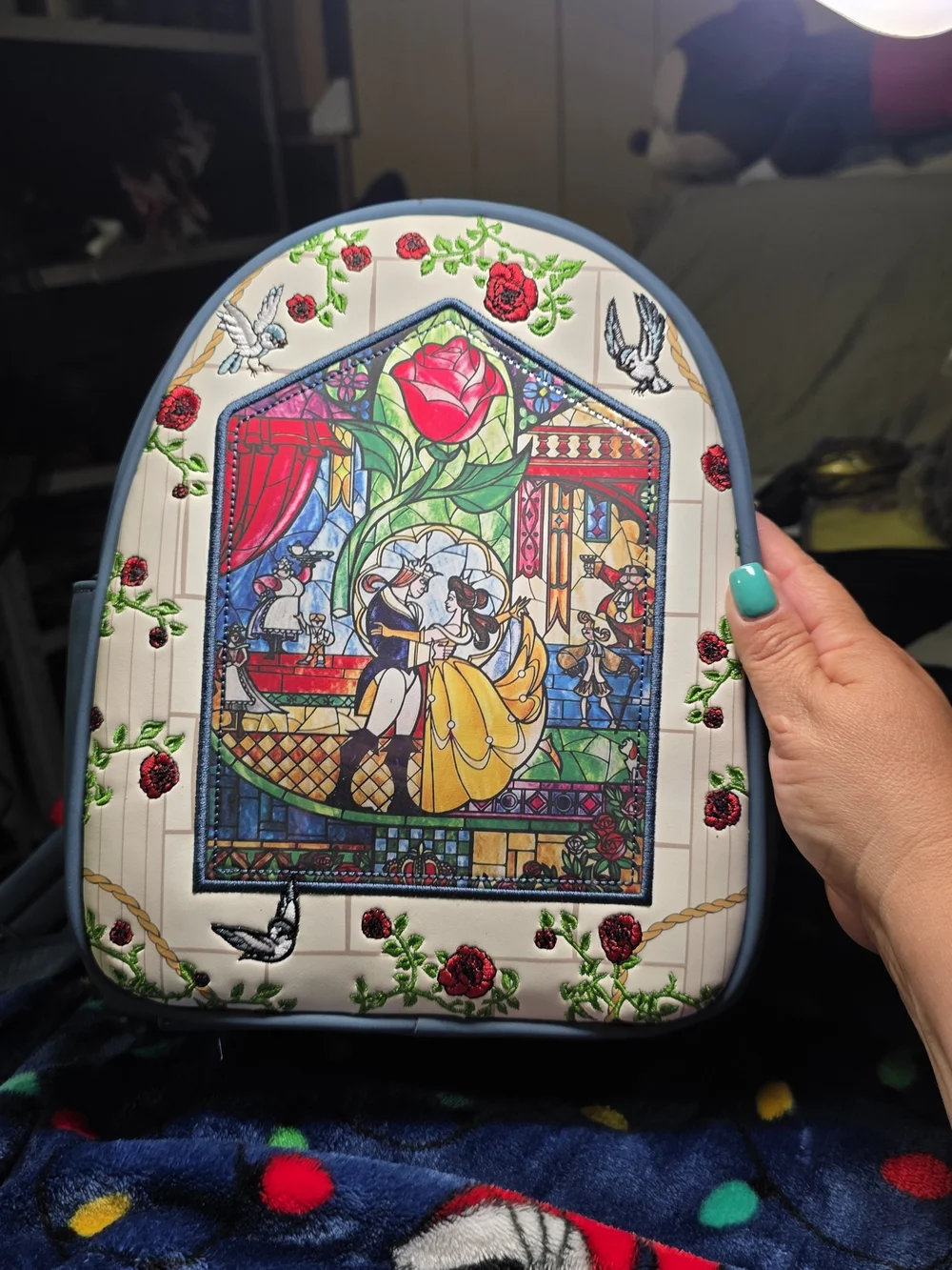 Loungefly Disney Beauty And The Beast Stained Glass Mini Backpack
